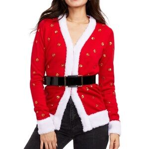 Festive Red and White Women's Sweater